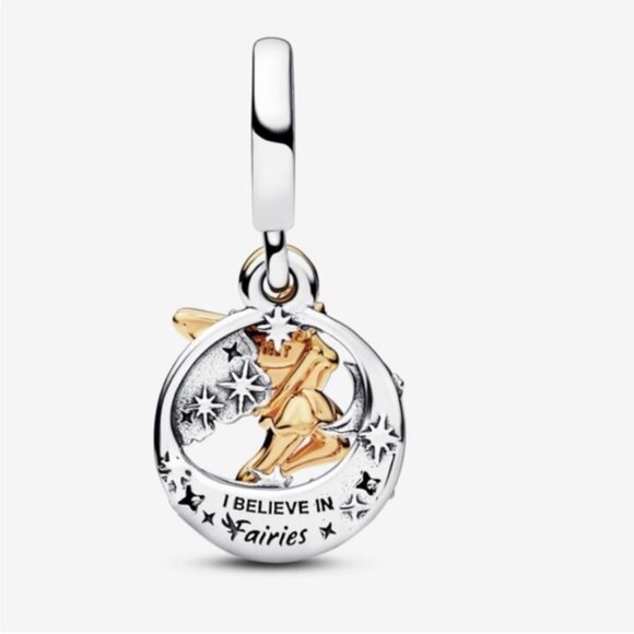 New - Pandora Disney Tinker Bell I believe in fairies Sterling Silver ALE Charm - Picture 4 of 7